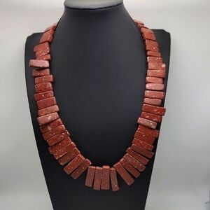 Unique Design Flat Chocolate Jasper 785 Cts Beaded Natural Gemstone Necklace
